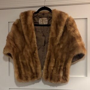 Vintage Fur Cape Capelet, One Size